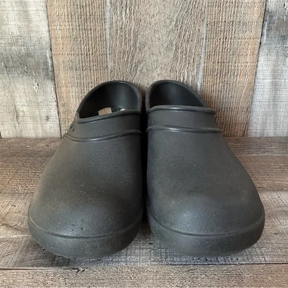 Womens Crocs Neria Black Professional Comfort Slip On Clogs Shoes Size 7 M GUC - Picture 3 of 10
